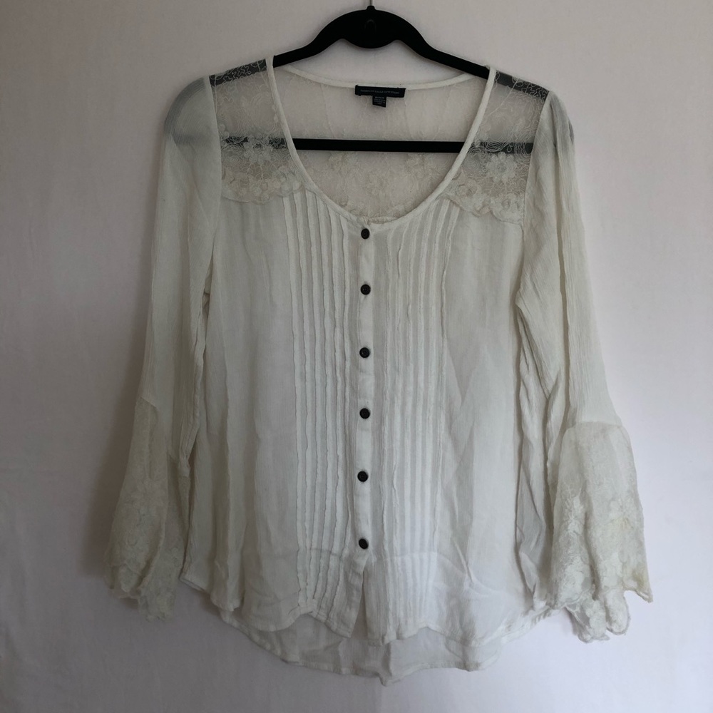 AE Peasant Top with Lace Details